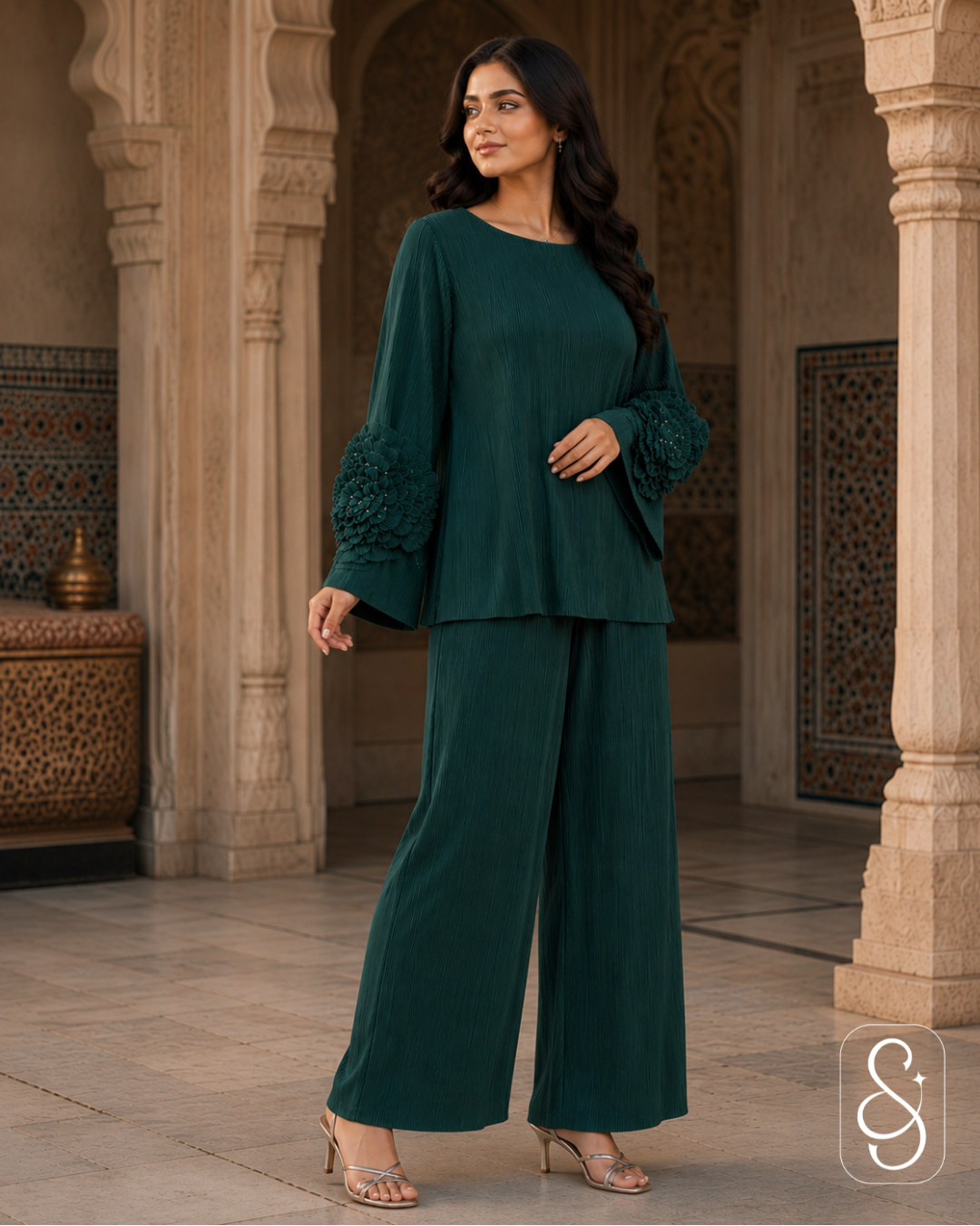 Soft Satin Wrinkled Co-ord Set