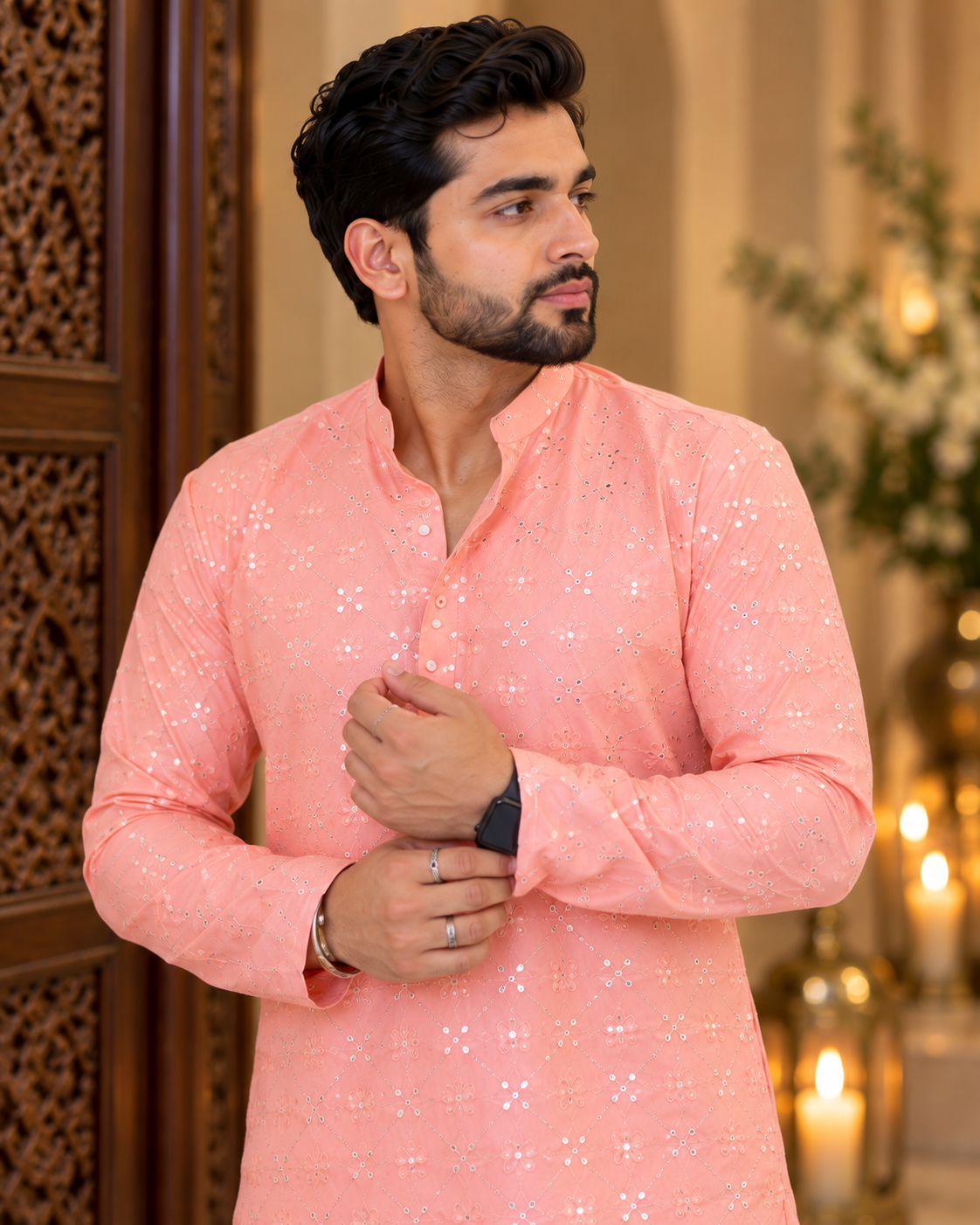 Elegant Mirror Work Kurta for Men