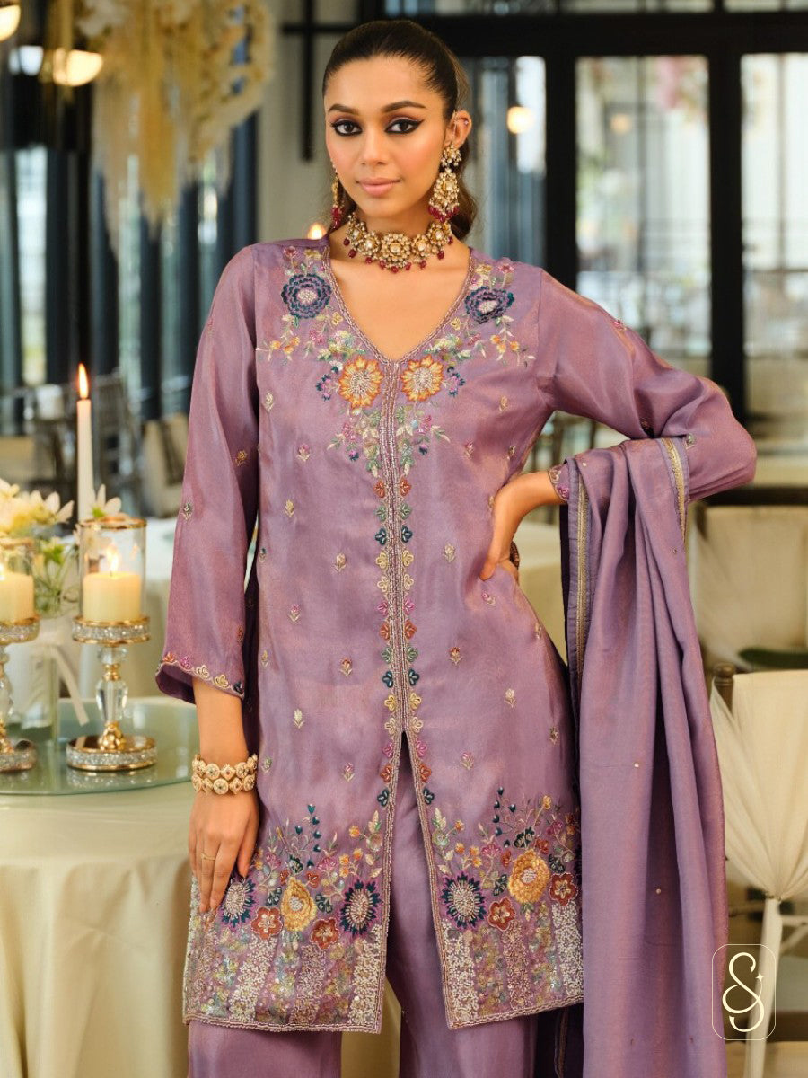 Elegant Mauve Simer Suit