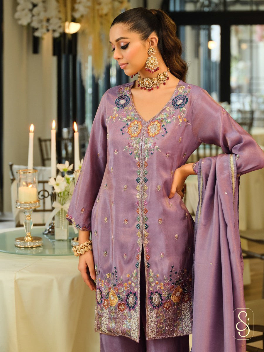 Elegant Mauve Simer Suit