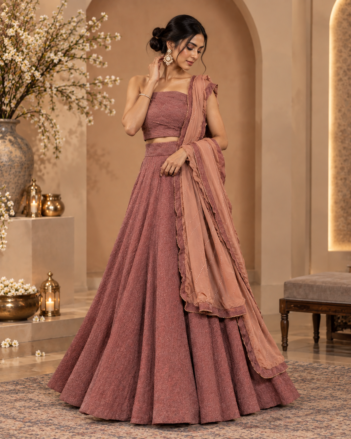 Lurex Crush tissue with chinin dupatta
