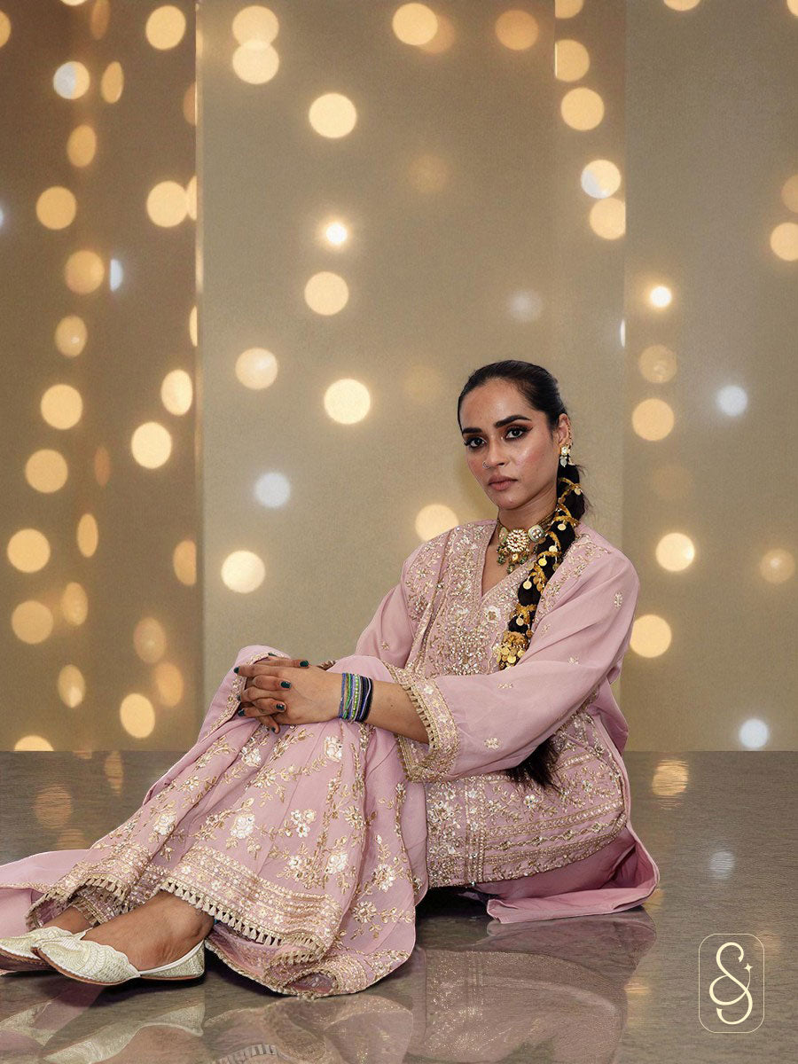 Elegant Fully Embroidered Viscose Tissue Sharara