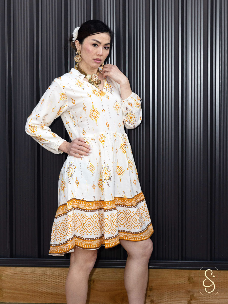Elegant Cotton Printed Dress