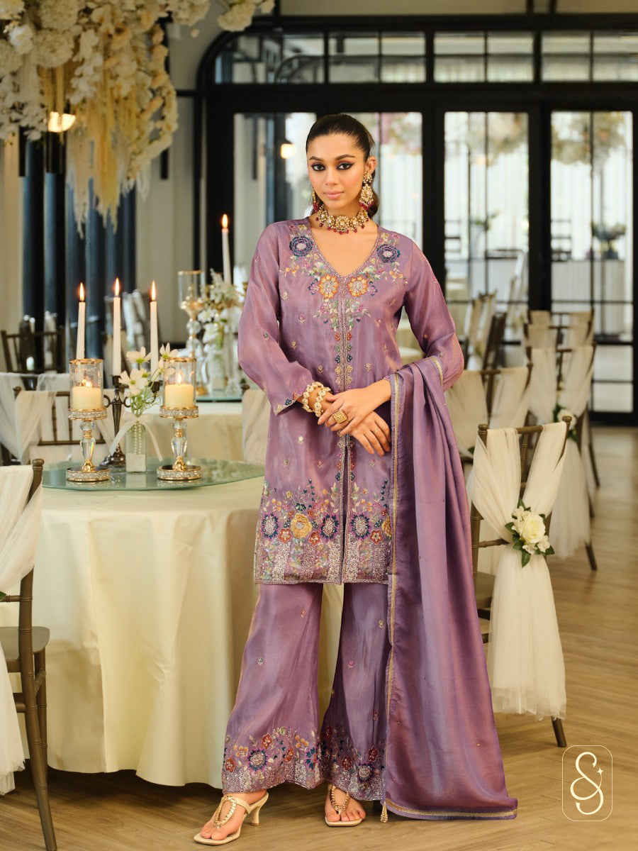 Elegant Mauve Simer Suit