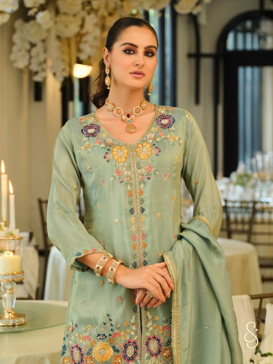 Sage Green Festive Suit