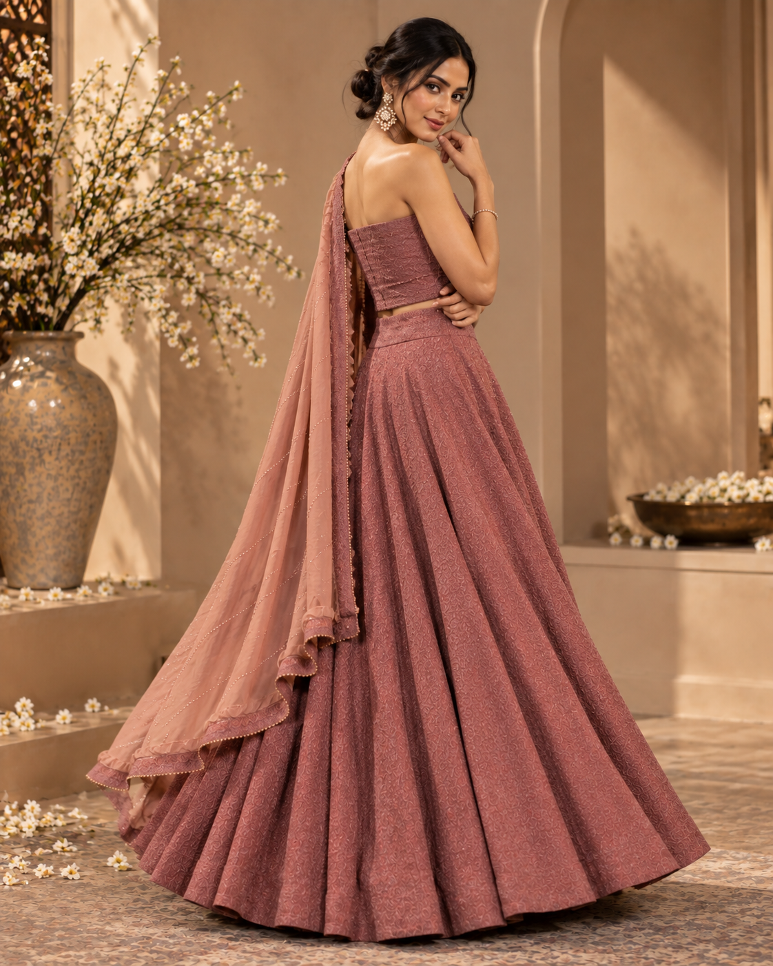 Lurex Crush tissue with chinin dupatta