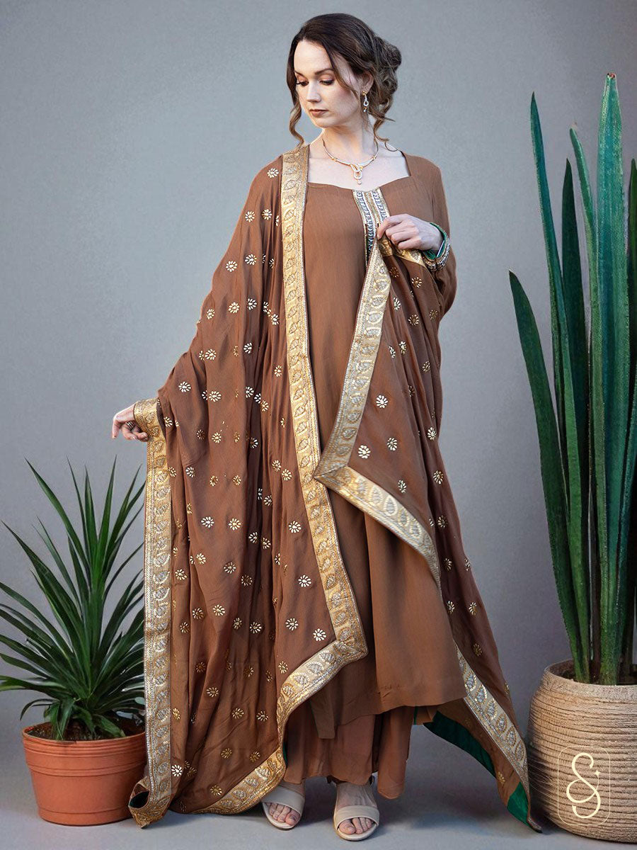 Zardozi Work Georgette Sharara