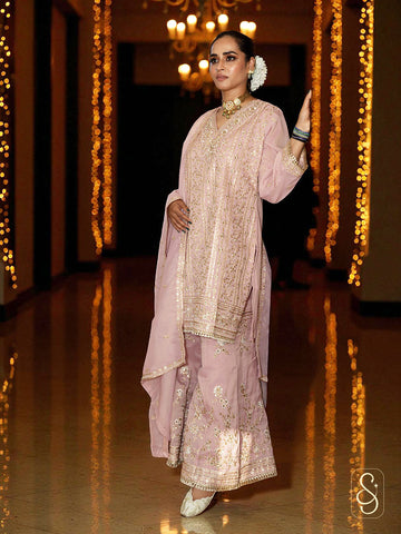 Elegant Fully Embroidered Viscose Tissue Sharara