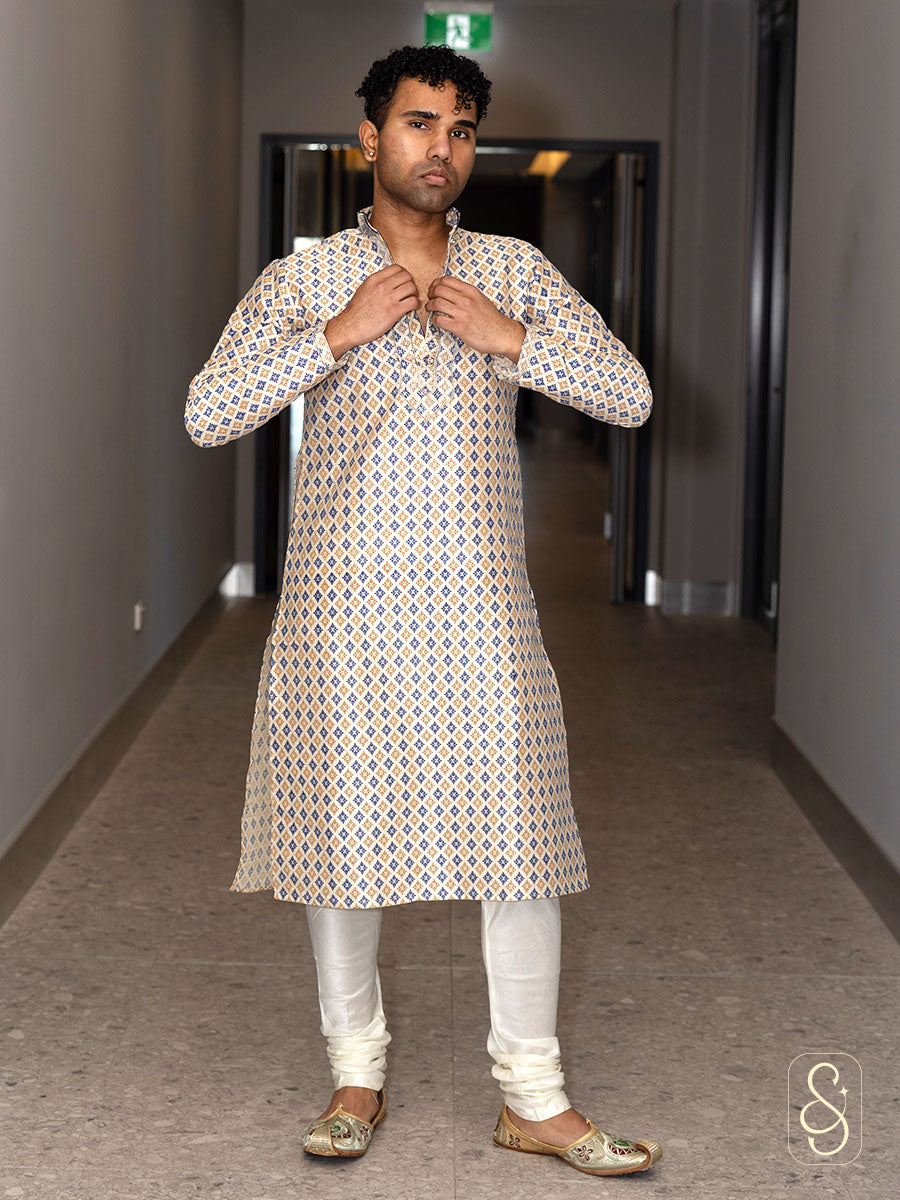 Printed Cotton Silk Kurta