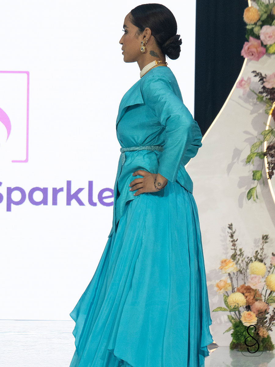 Elegant Raw Silk Skirt Set