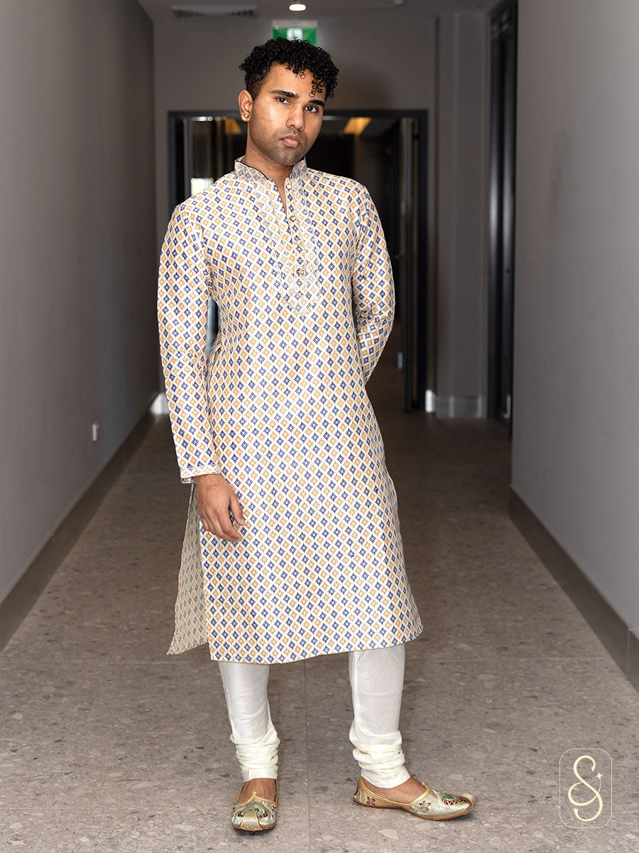 Printed Cotton Silk Kurta