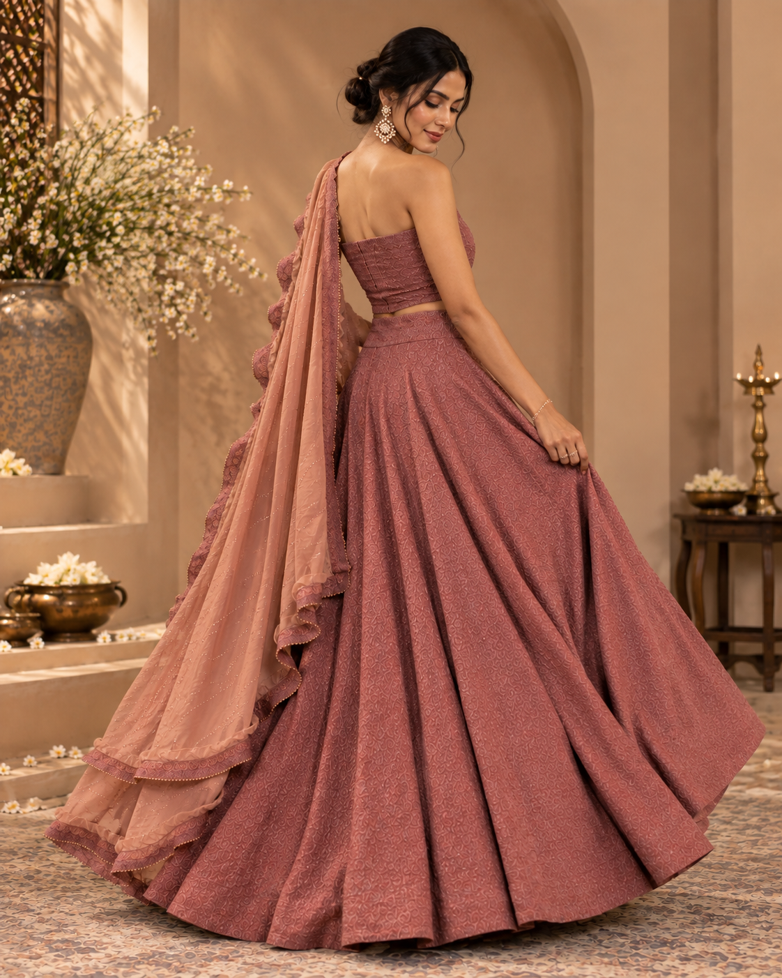 Lurex Crush tissue with chinin dupatta