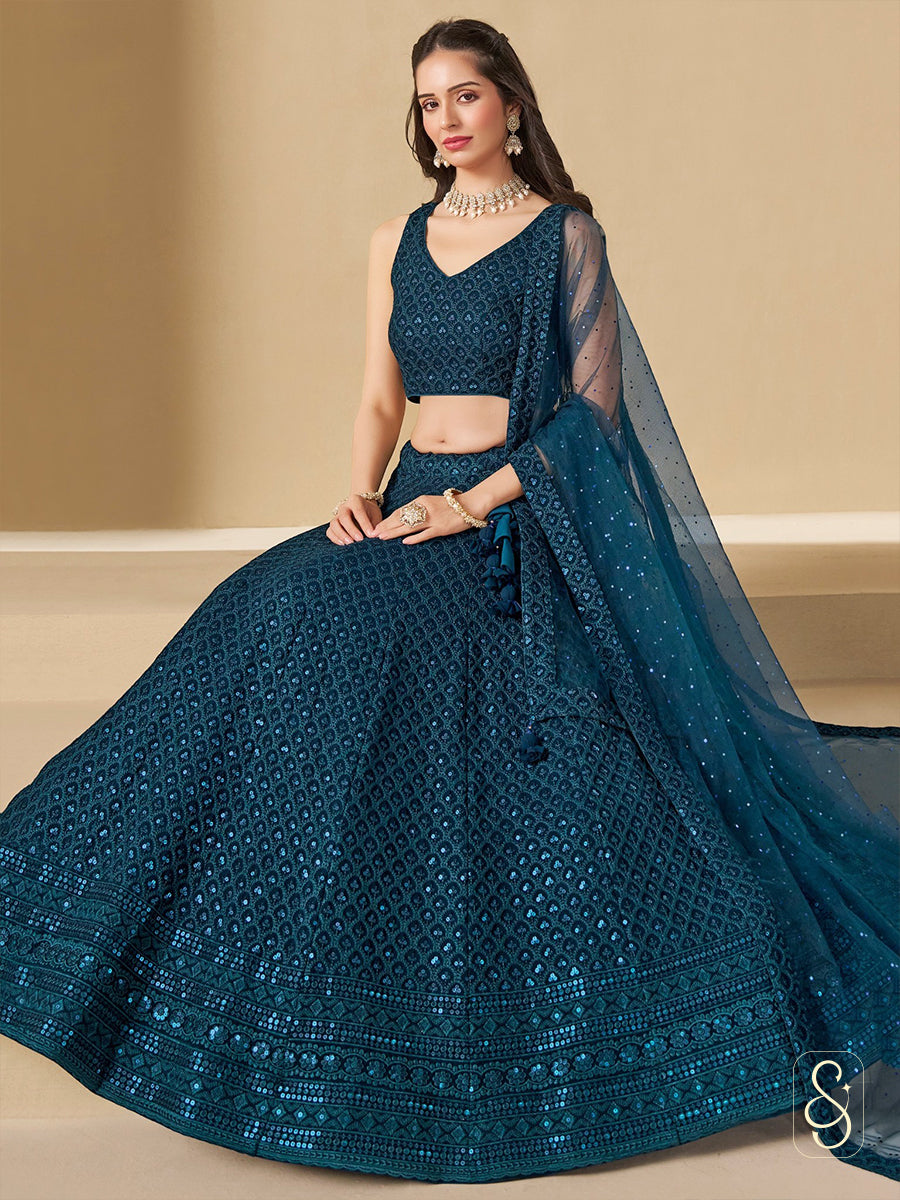 Ethereal Georgette Embroidered Lehenga