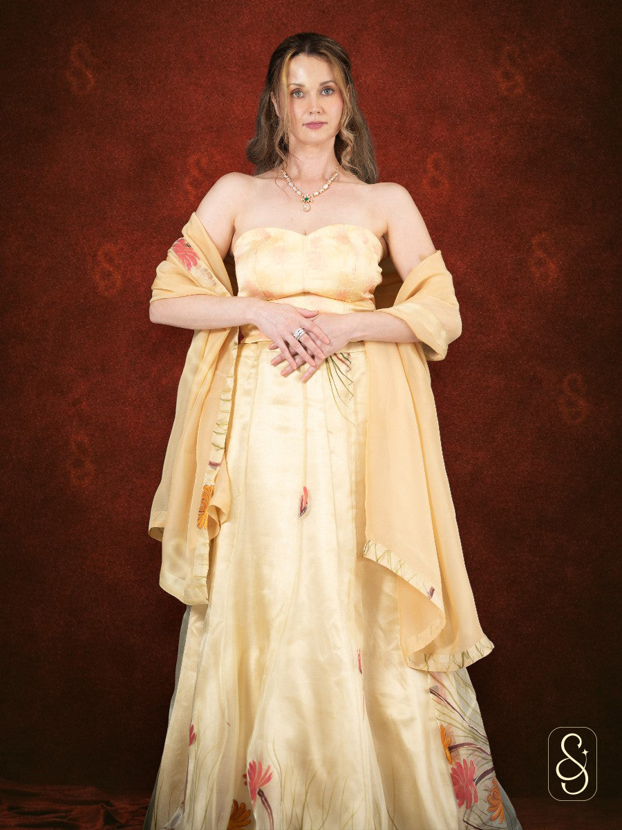 Organza Printed Lehenga Set