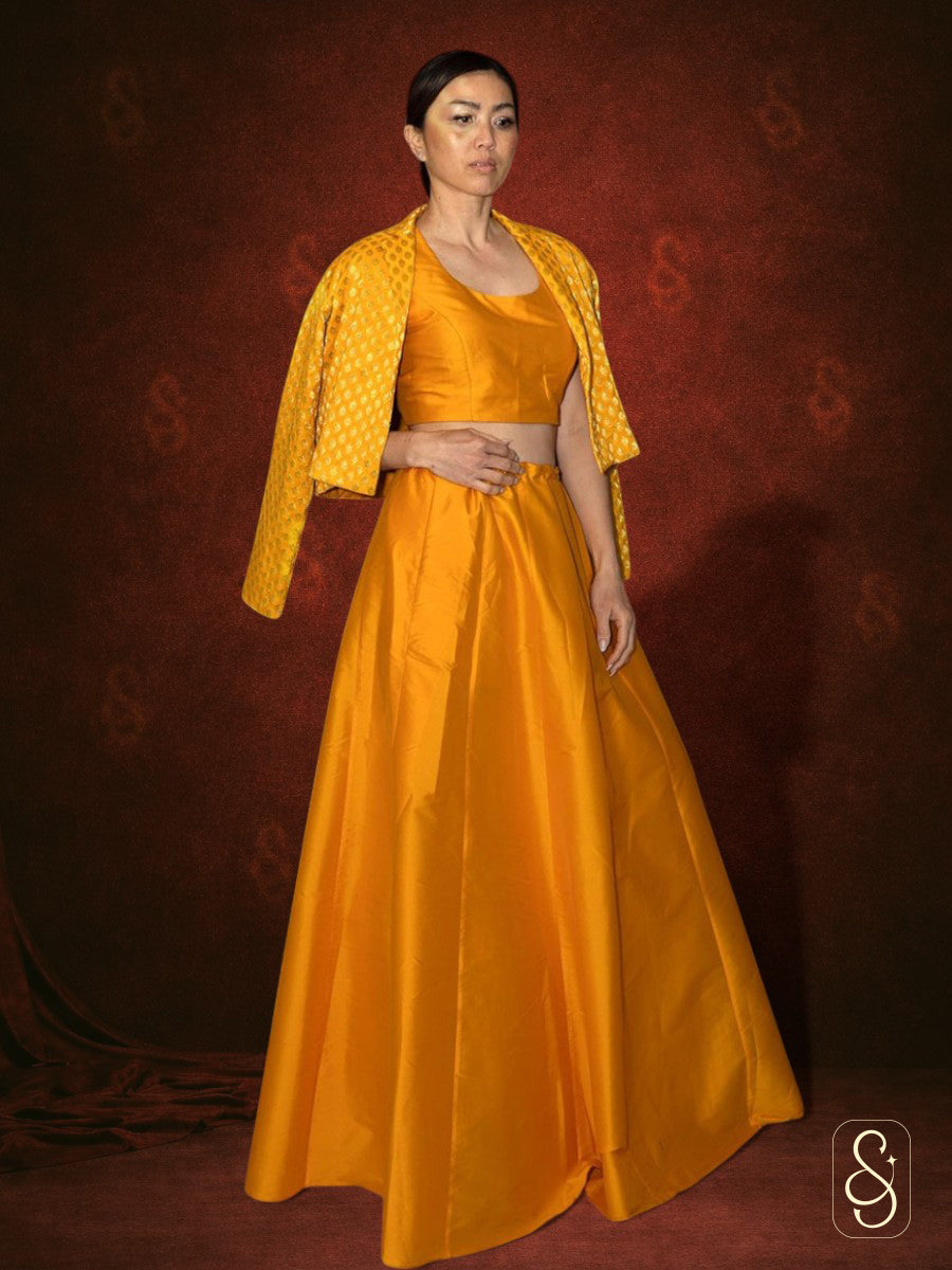 Banarasi Silk Lehenga Set with Jacket