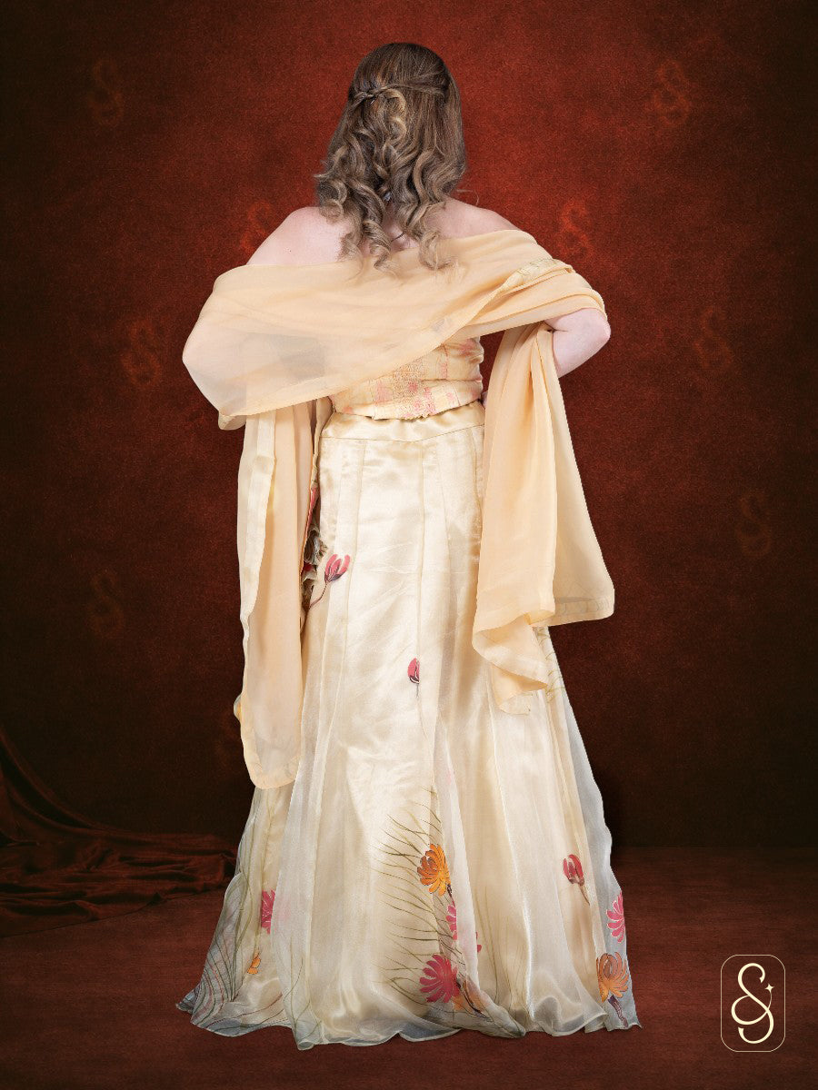 Organza Printed Lehenga Set