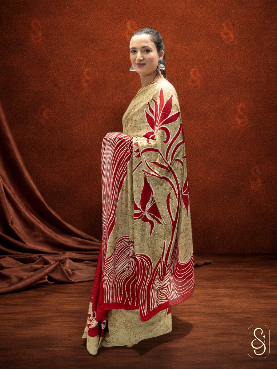 Satin Silk Morden Printed Saree