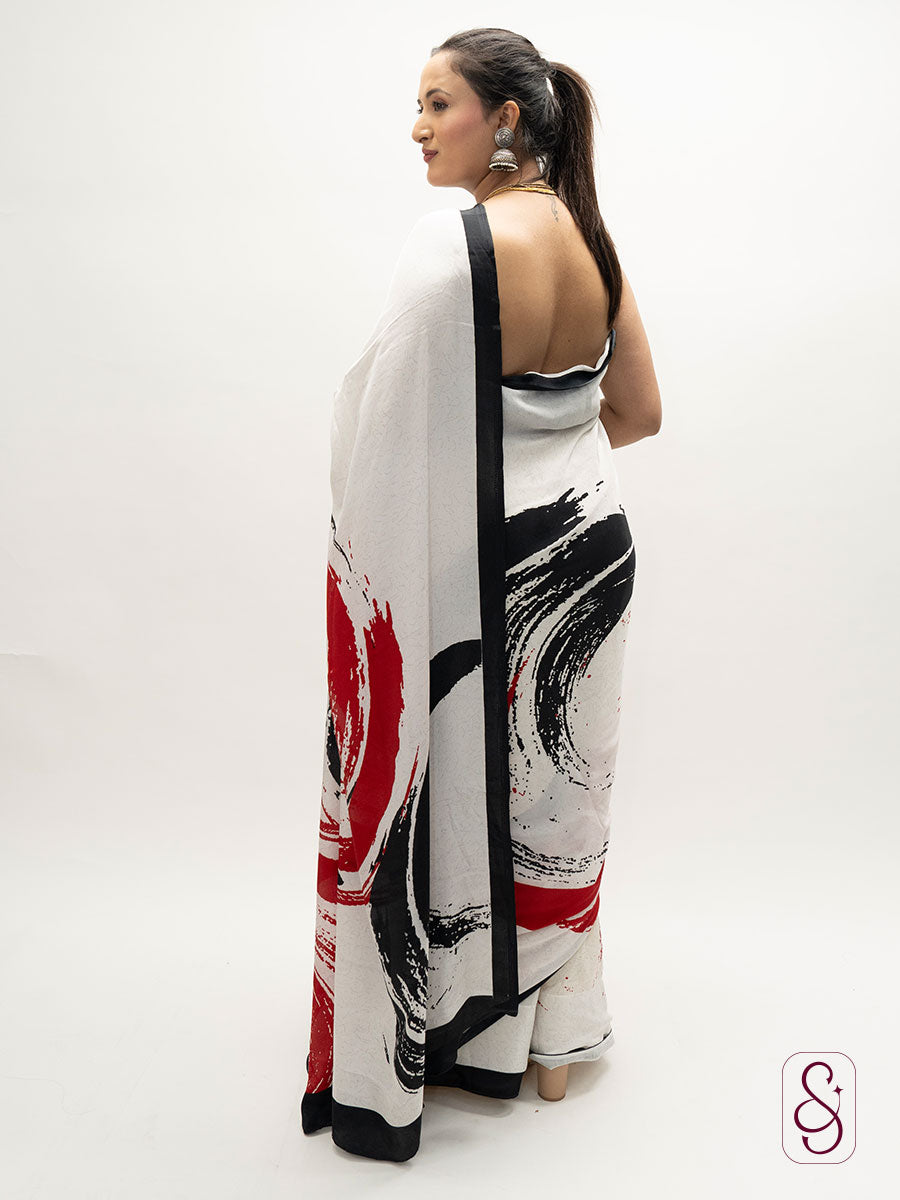 Satin Silk Printed Saree