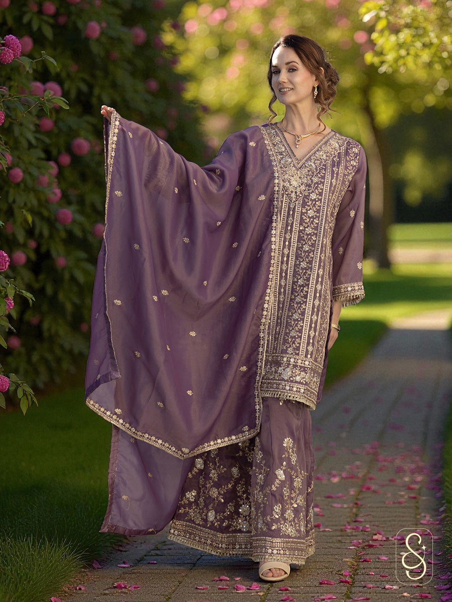 Stylish Fully Embroidered Viscose Tissue Sharara