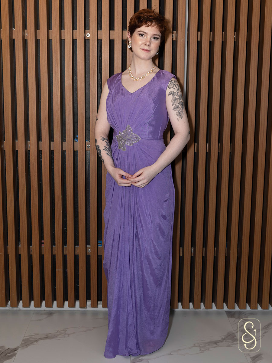 Elegant Chinon Drape Dress