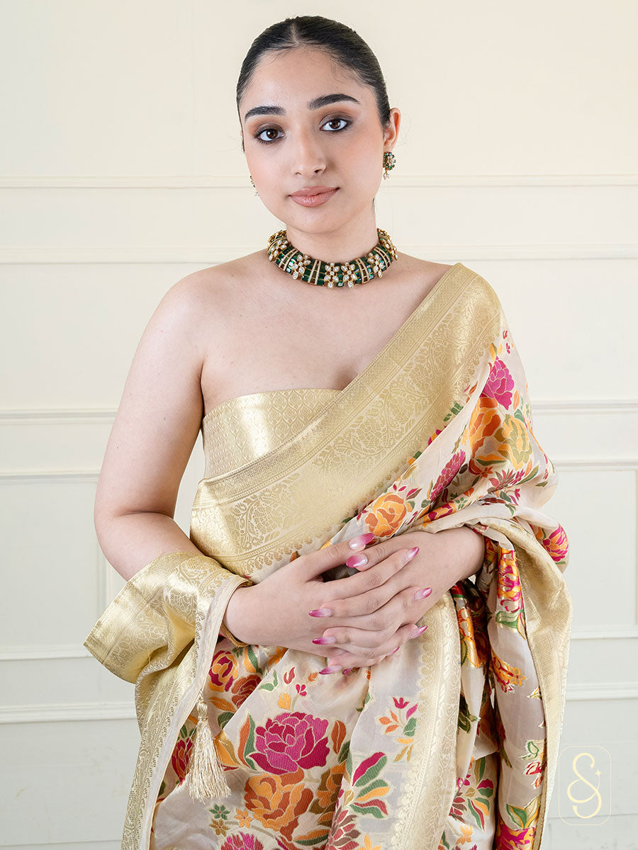 Lightweight Printed Tissue Saree