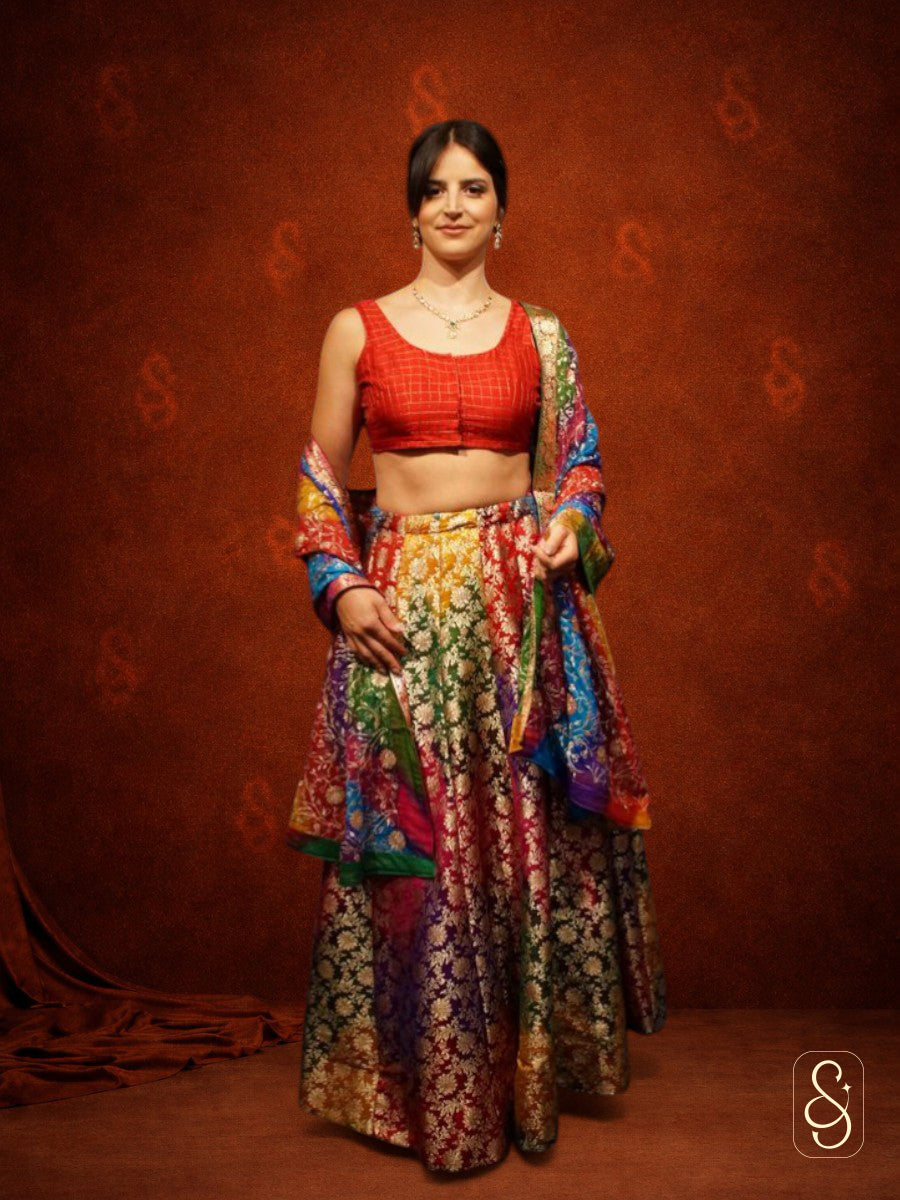 Multicolour Banarasi Lehenga Set
