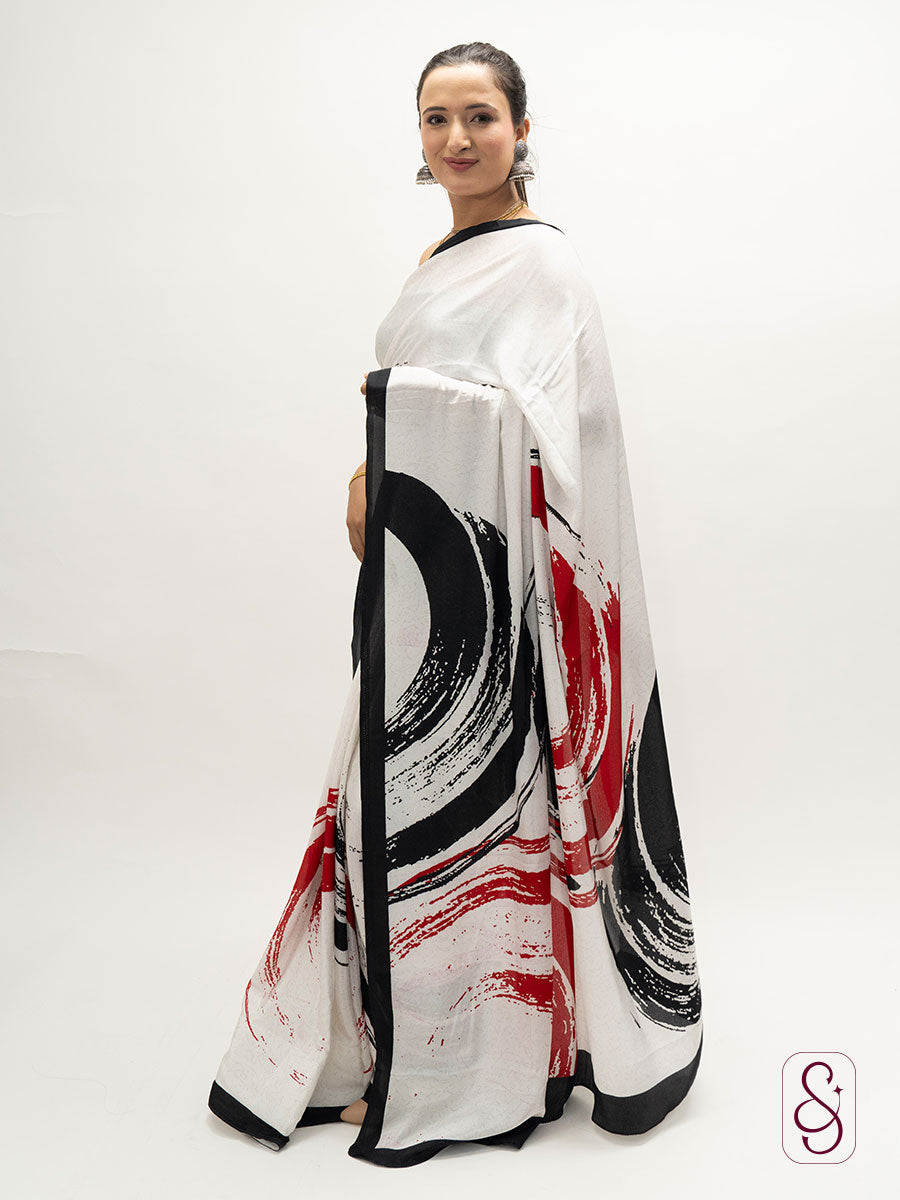 Satin Silk Printed Saree