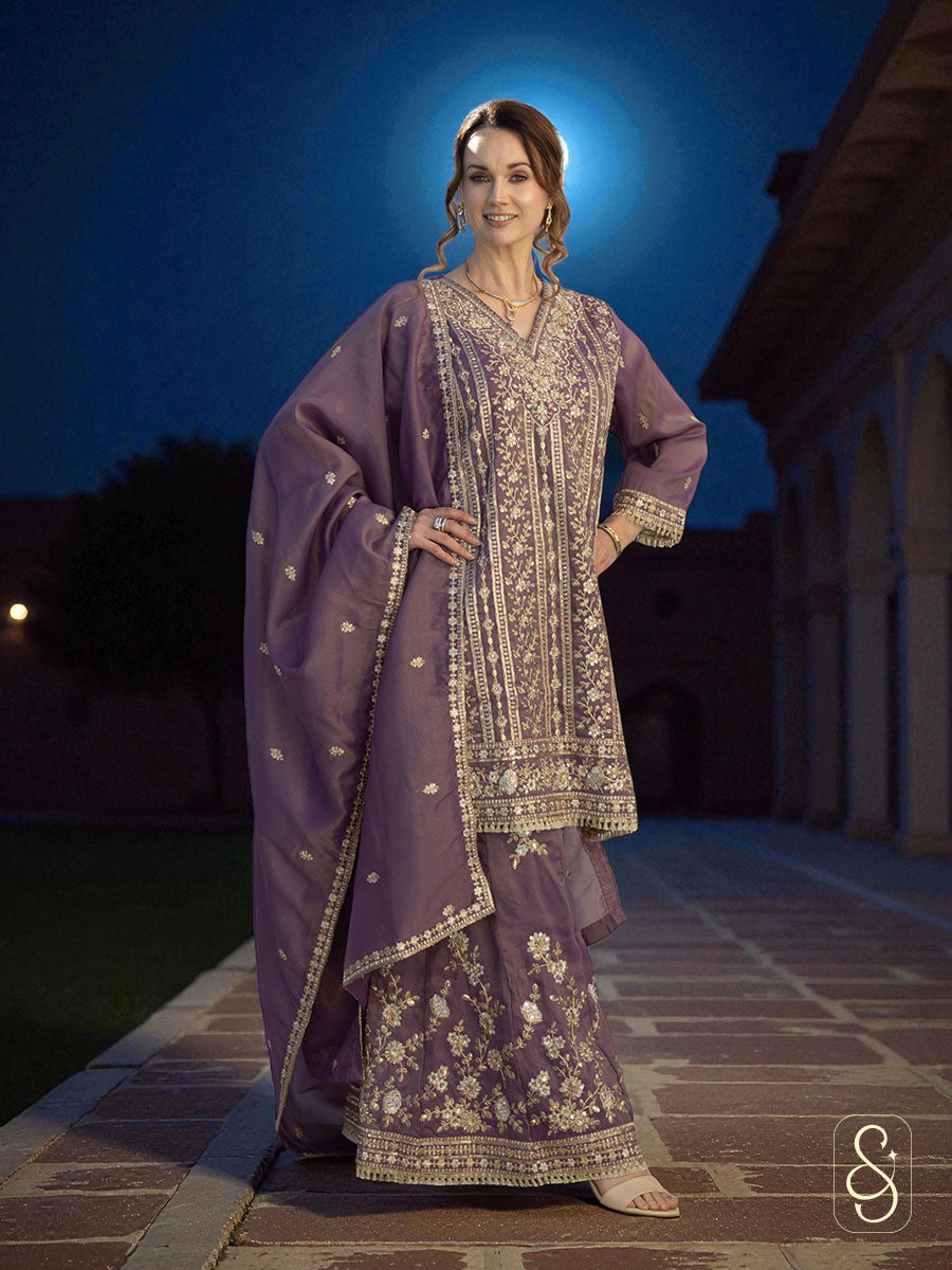 Stylish Fully Embroidered Viscose Tissue Sharara