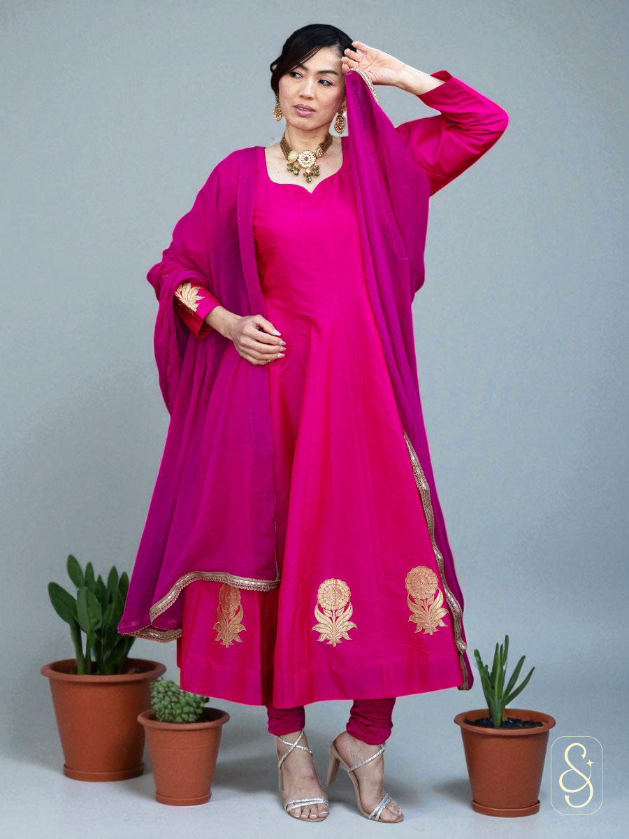 Banarasi Silk Anarkali Suit