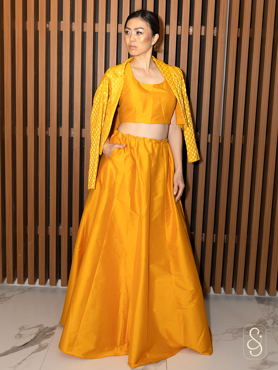 Banarasi Silk Lehenga Set with Jacket