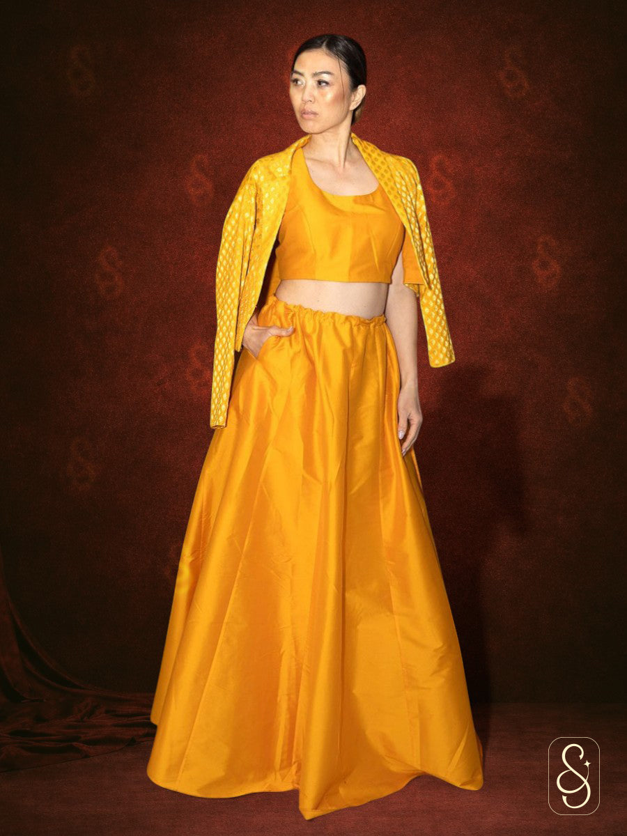 Banarasi Silk Lehenga Set with Jacket