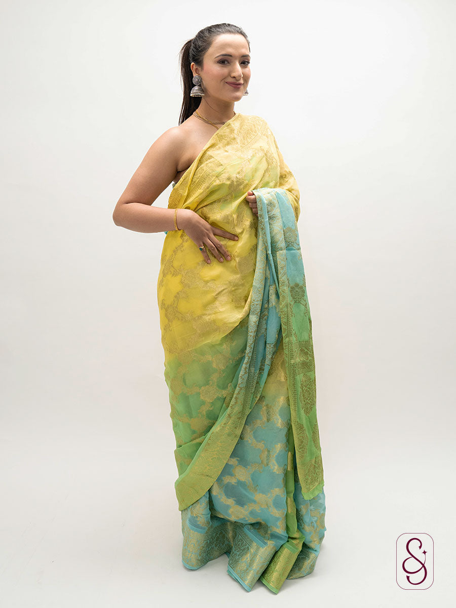 Georgette Banarsi saree