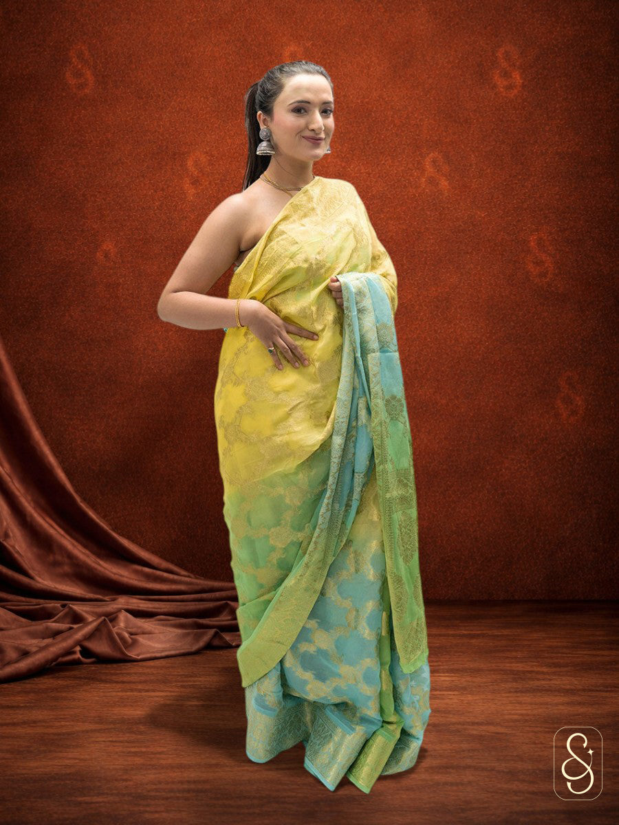 Georgette Banarsi saree