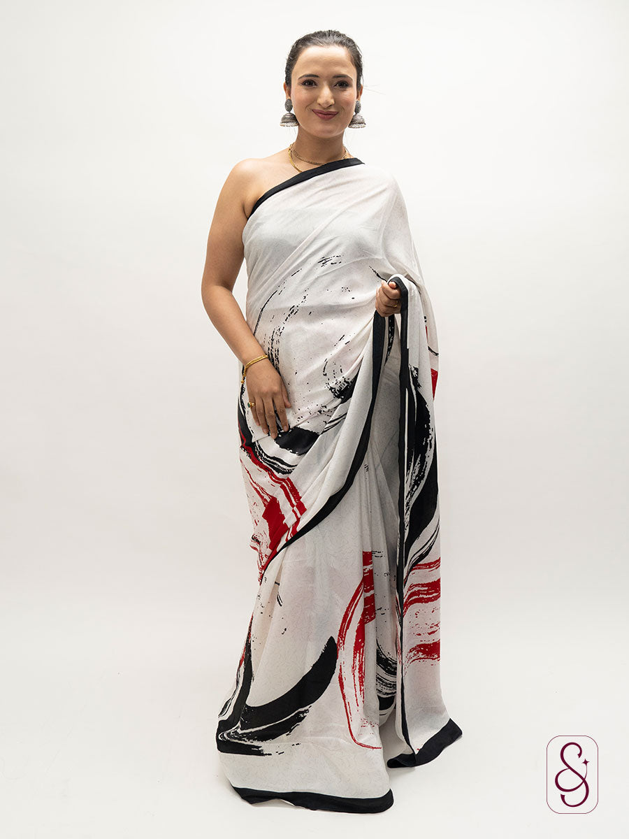 Satin Silk Printed Saree