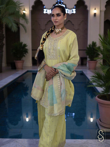Stylish Viscose Tissue Sharara Suit