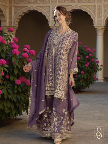 Stylish Fully Embroidered Viscose Tissue Sharara