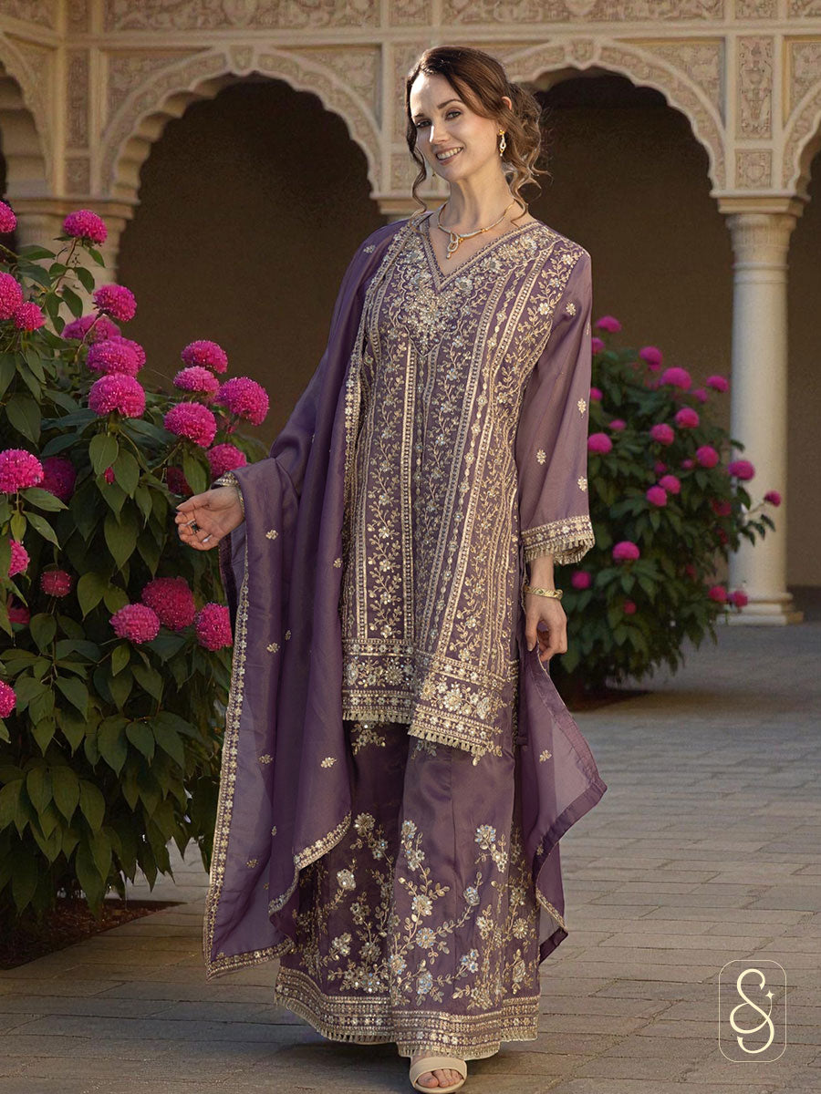 Stylish Fully Embroidered Viscose Tissue Sharara