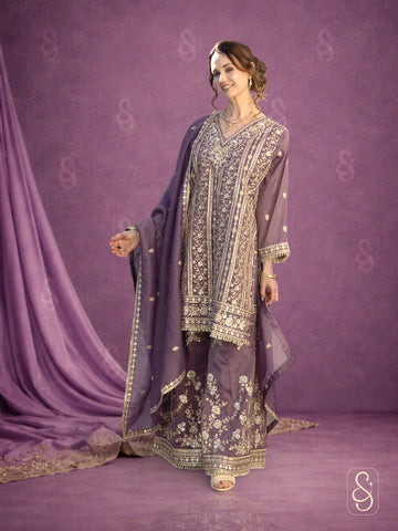 Stylish Fully Embroidered Viscose Tissue Sharara