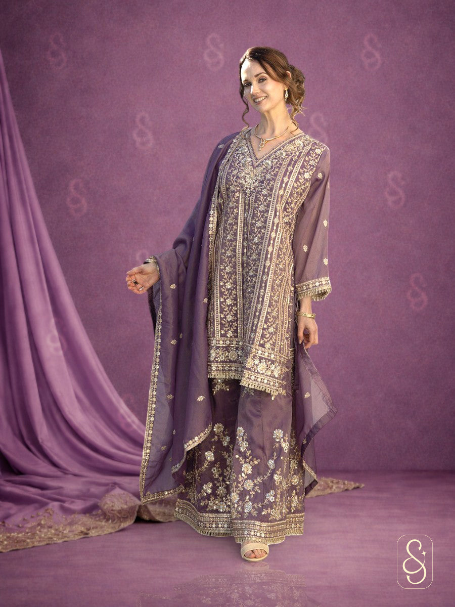 Stylish Fully Embroidered Viscose Tissue Sharara