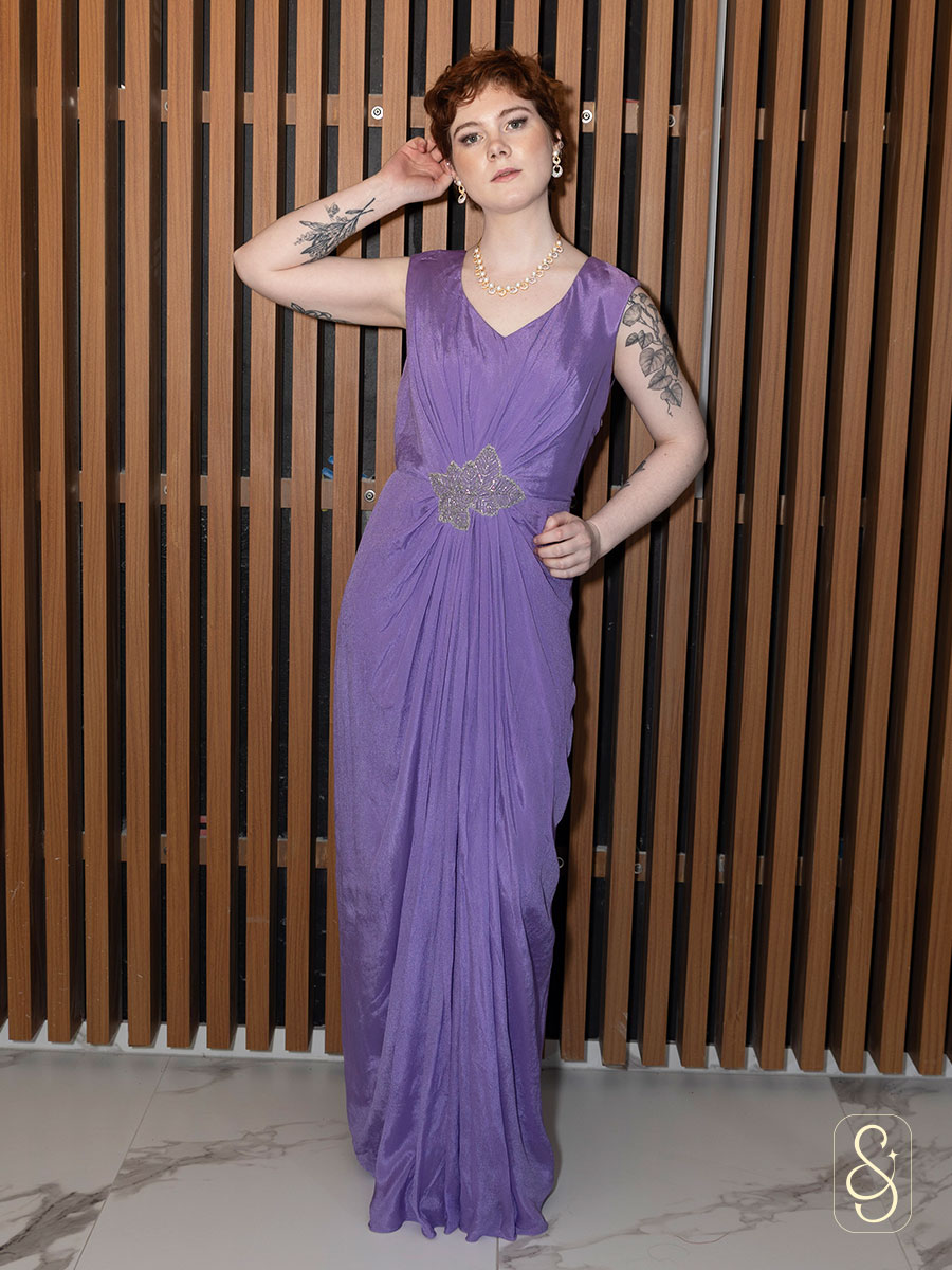 Elegant Chinon Drape Dress