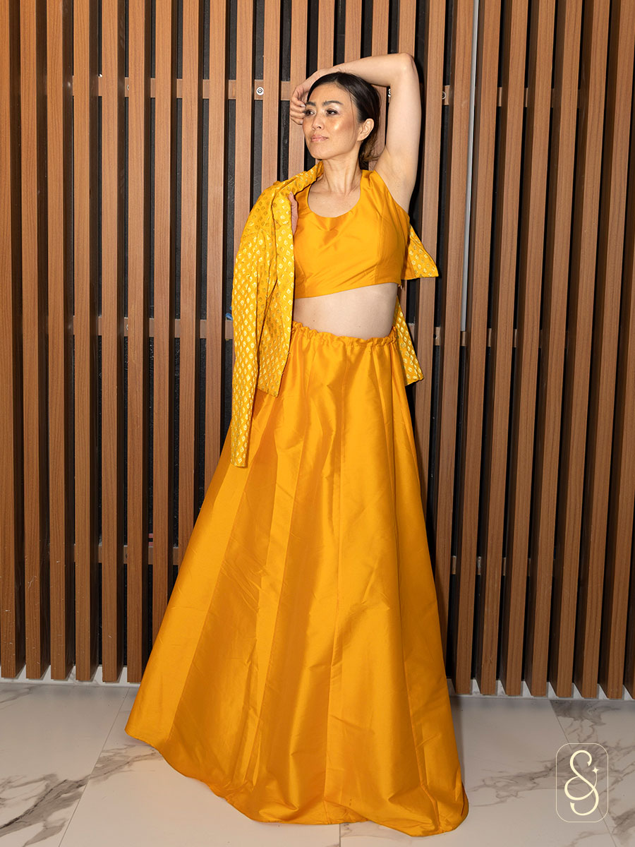 Banarasi Silk Lehenga Set with Jacket