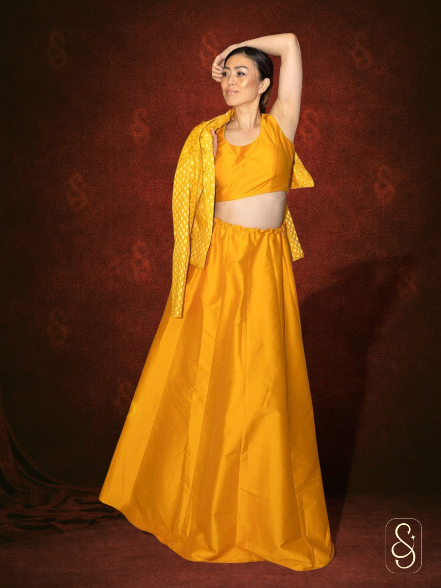 Banarasi Silk Lehenga Set with Jacket