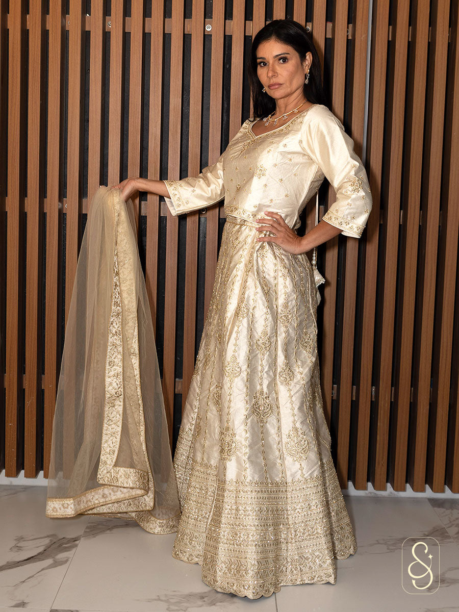Embroidered Viscose Silk Lehenga Set