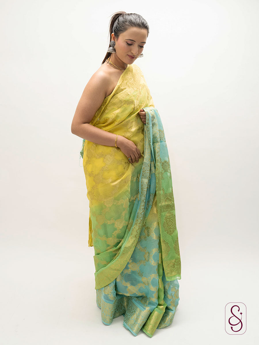 Georgette Banarsi saree