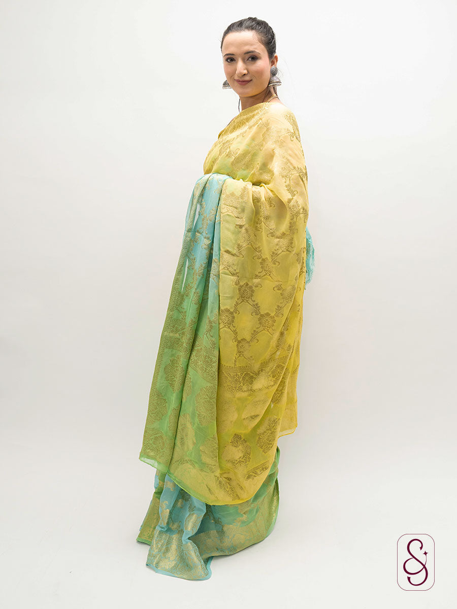 Georgette Banarsi saree