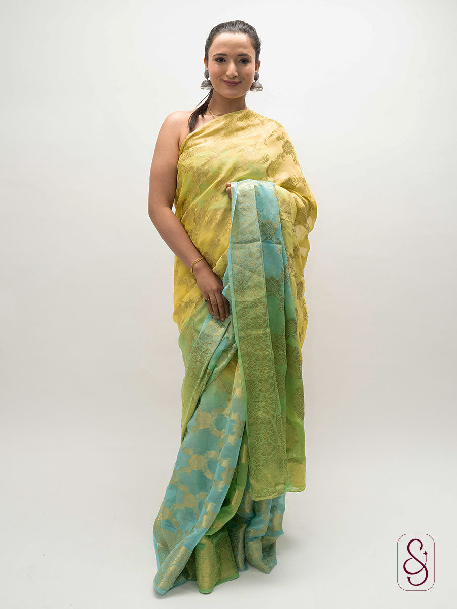 Georgette Banarsi saree