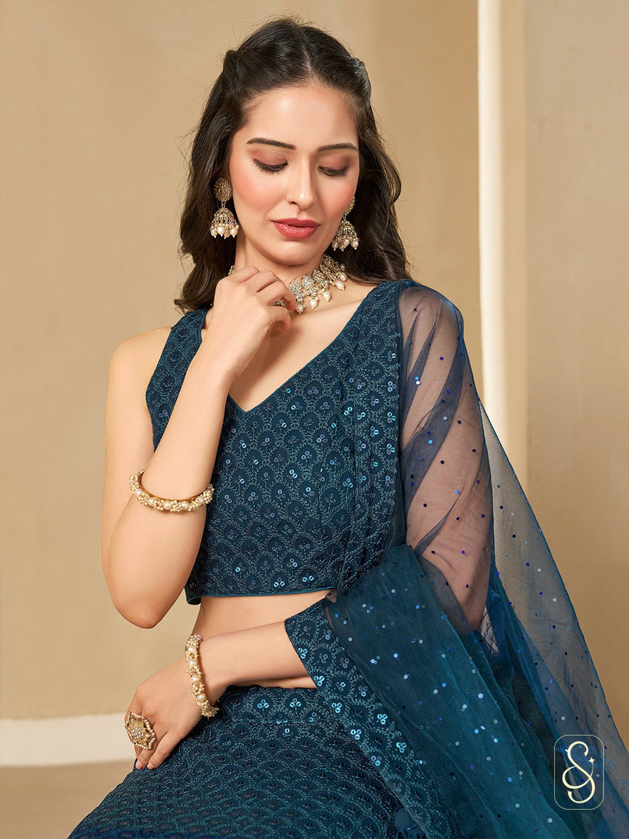 Ethereal Georgette Embroidered Lehenga