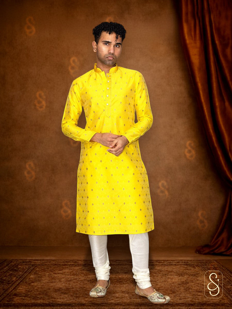 Buti Print Brocade Kurta