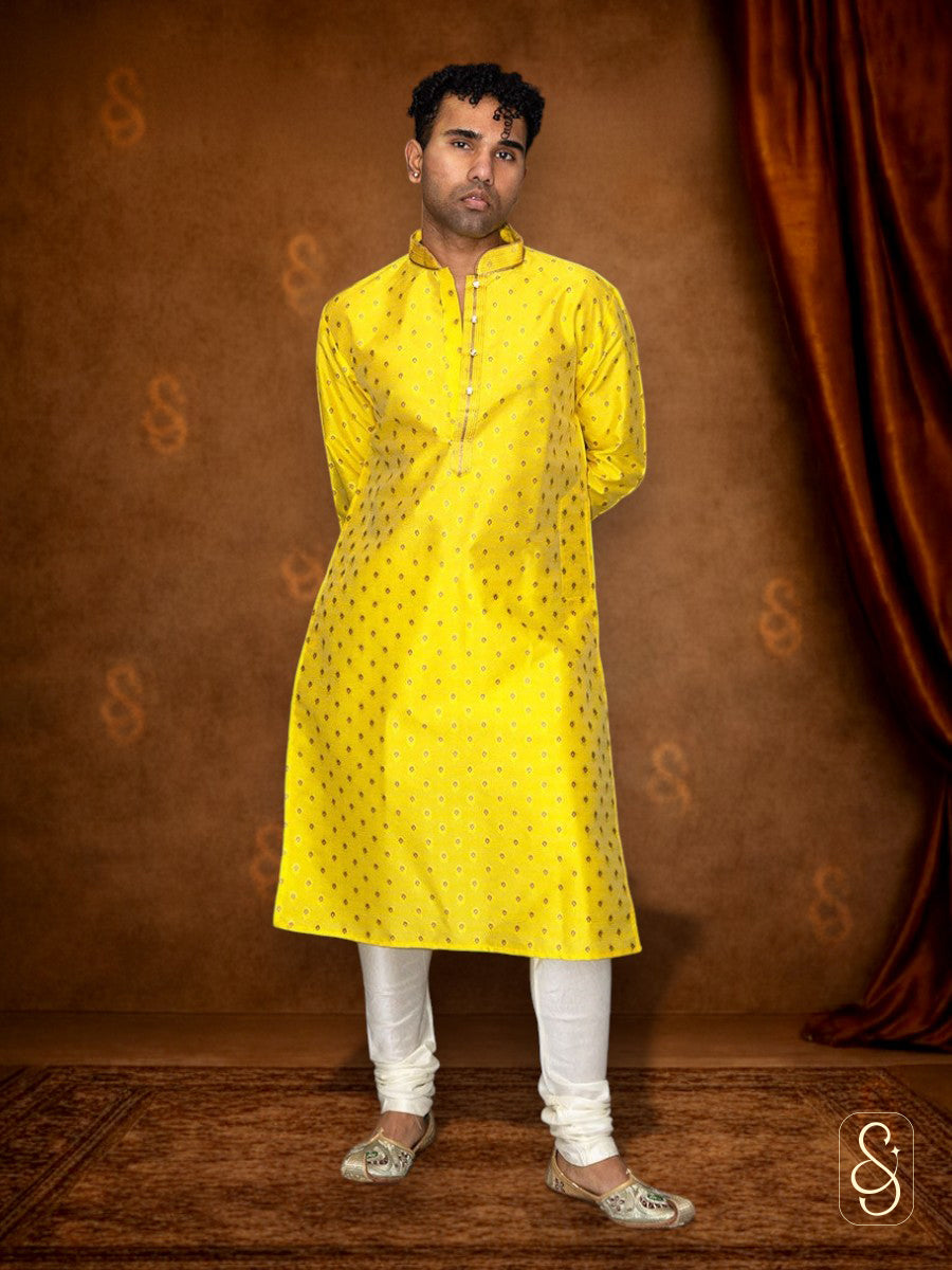 Buti Print Brocade Kurta