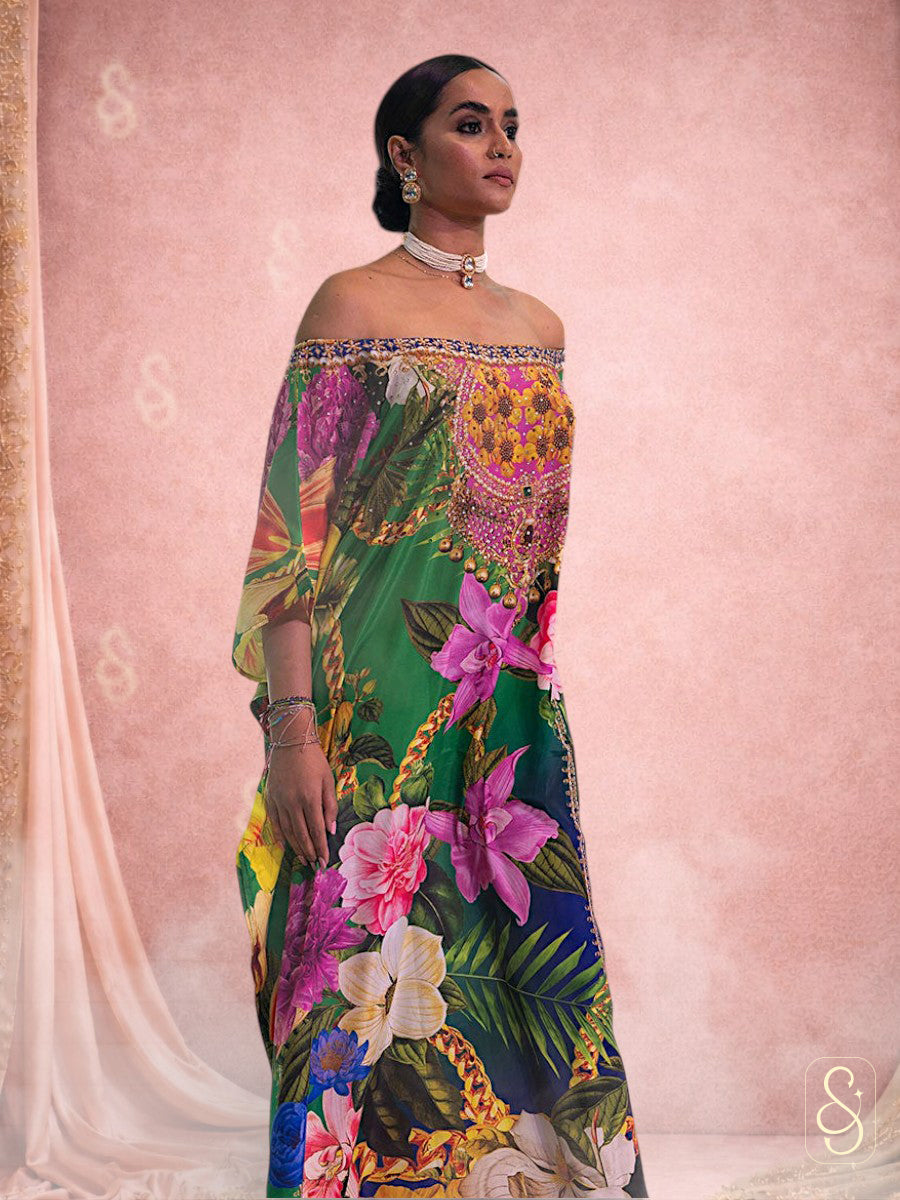 Chic Off-Shoulder Kaftan Dress